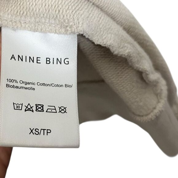 ANINE BING Tiger Muse Stone Crew Pullover Sweatshirt 100% Organic Cotton Size XS - Picture 9 of 15